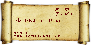 Földvári Dina névjegykártya